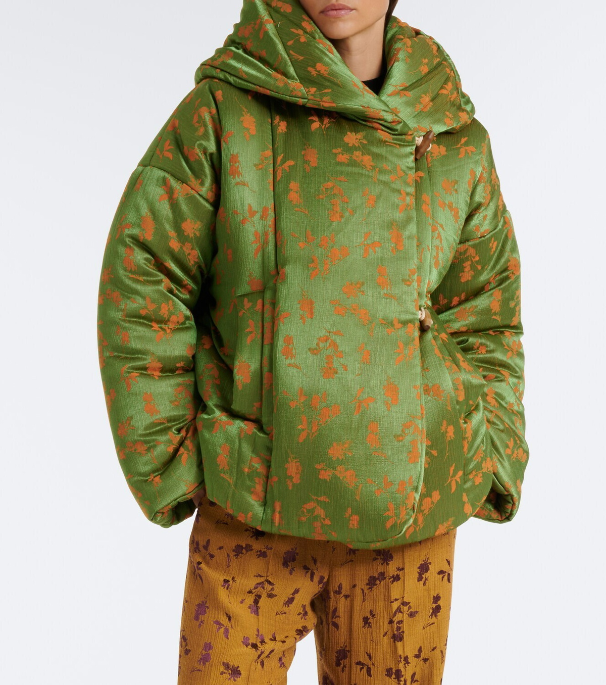 Dries Van Noten Floral puffer jacket