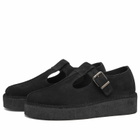 Clarks Originals Women's Trek Wedge T-Bar in Black Suede