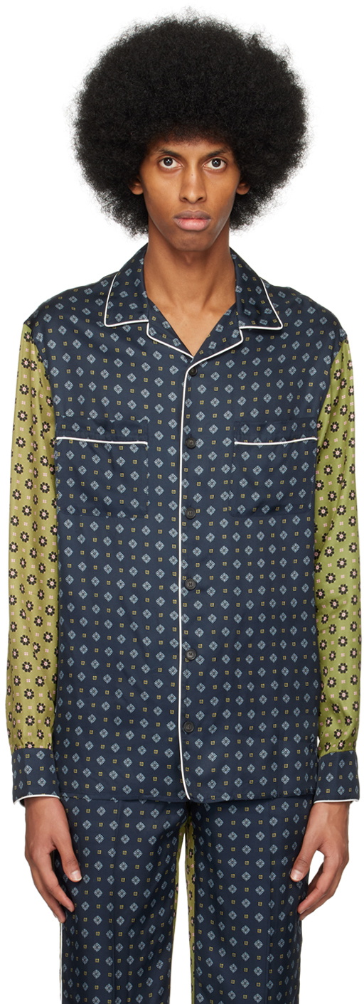 Erdem Blue & Green Lucius Shirt