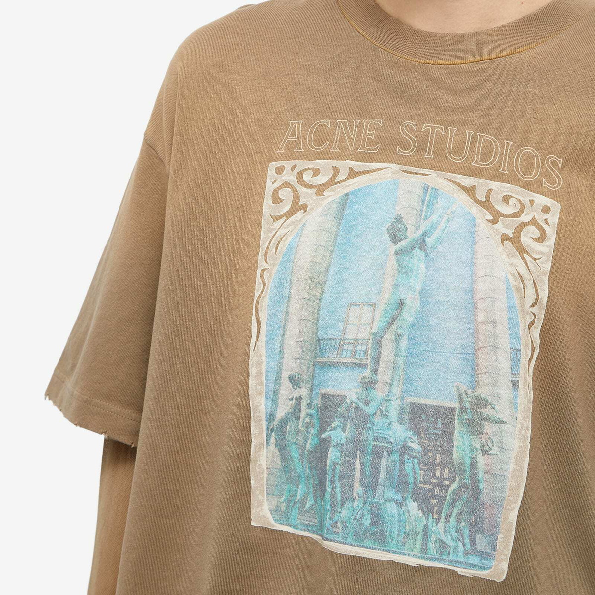 Acne Studios Women's Long Sleeve Edra Broken T-Shirt in Taupe Grey