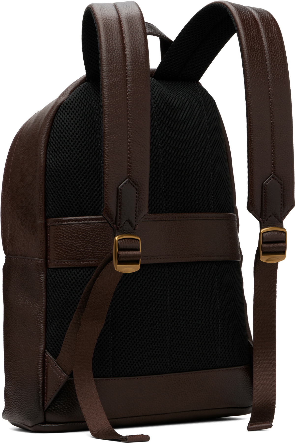 Polo Ralph Lauren Brown Pebbled Leather Backpack