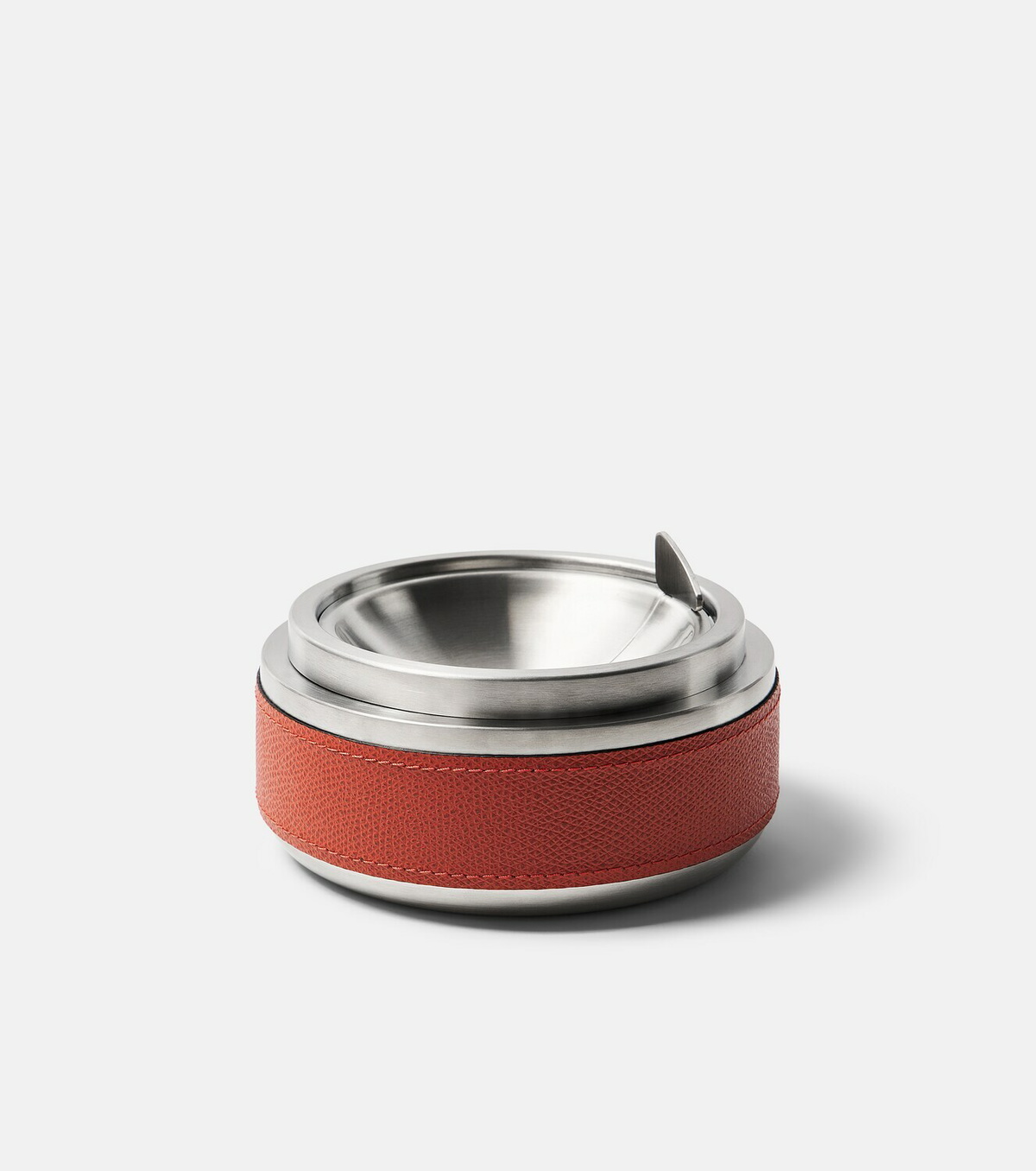 Giobagnara Libeccio stainless steel and leather ashtray