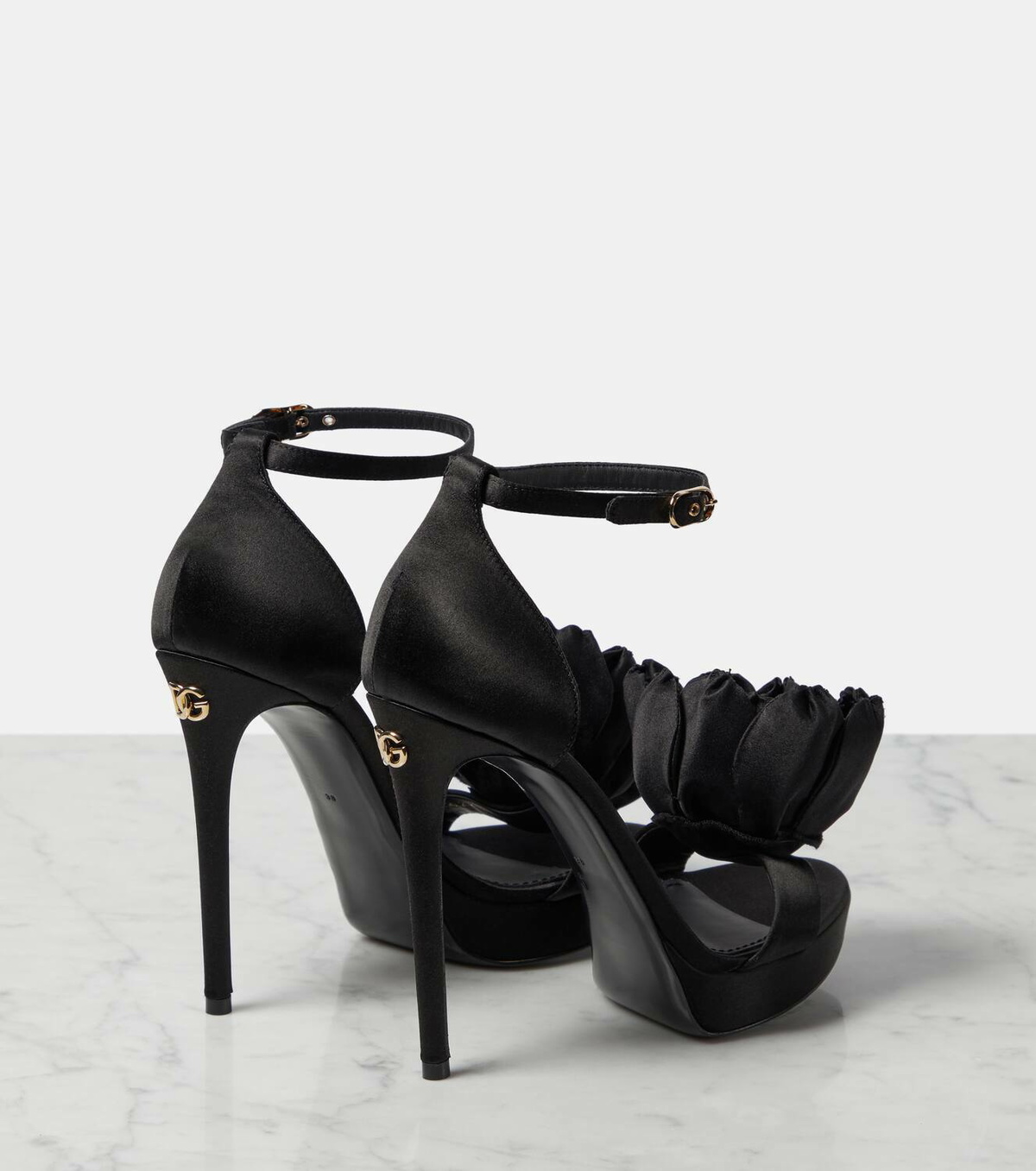 Escarpins Sandales Dolce & Gabbana Keira Fleur Cuir Verni - Blanc Rouge - Neuf Avec Emballage