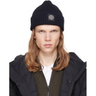 Stone Island Black N100002 Rib Wool Beanie