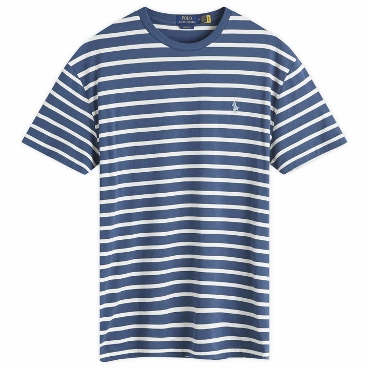 Photo: Polo Ralph Lauren Men's Stripe T-Shirt in Clancy Blue/Nevis