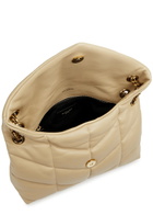 Saint Laurent - Women's Puffer Cream Small Leather Shoulder Bag - Adjustable Chain Shoulder Strap - One Size
