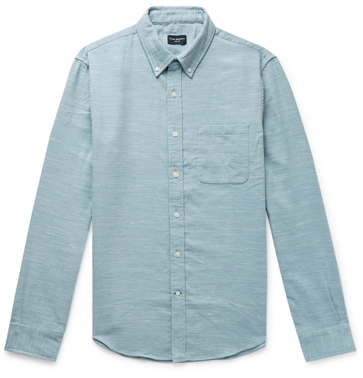 Photo: Club Monaco - Slim-Fit Button-Down Collar Slub Woven Shirt - Blue