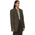 Lemaire Brown Single-Breasted Jacket