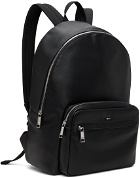 BOSS Black Faux-Leather Signature Details Backpack