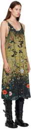 R13 Yellow & Black Tank Midi Dress
