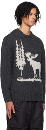 BEAMS PLUS Gray Intarsia Sweater