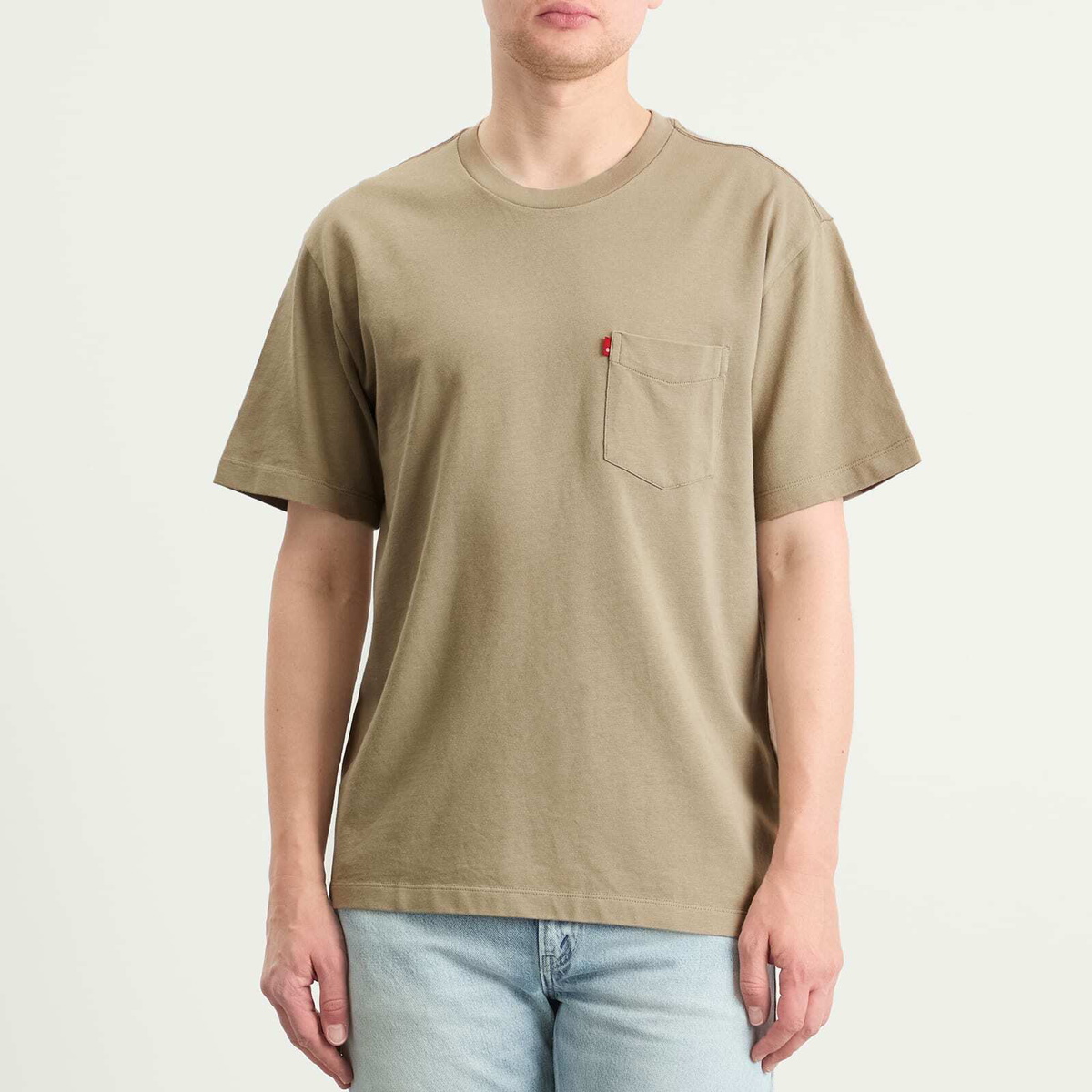 Levi's Men's Red Tab Exclusive Heavyweight Pocket T-Shirt in Vintage Khaki