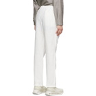 Z Zegna White Plain Linen Trousers