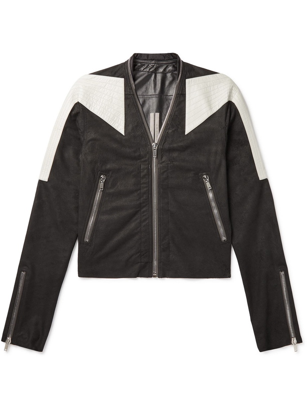 Photo: RICK OWENS - Trapunto Klaus Slim-Fit Nappa Leather Jacket - Black