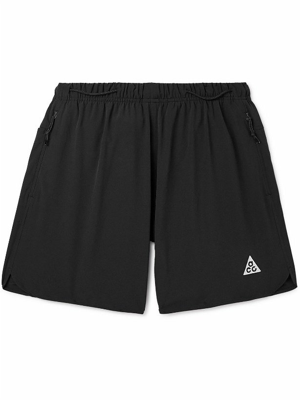 Photo: Nike - ACG New Sands Logo-Embroidered Straight-Leg Stretch-Shell Shorts - Black