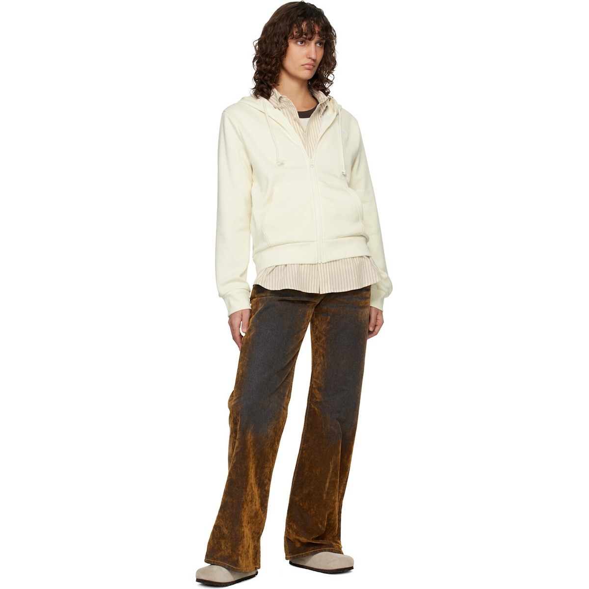 The North Face White Evolution Simple Dome Regular Full-Zip Hoodie