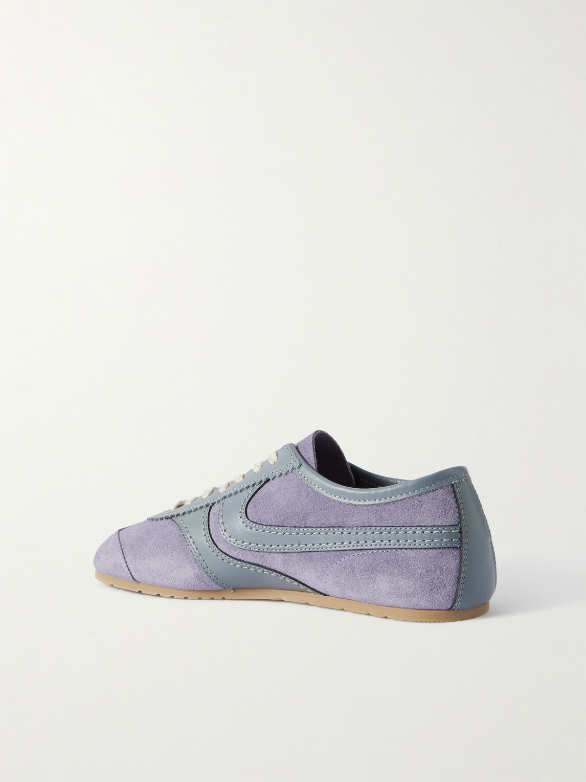 Dries Van Noten - Leather-Trimmed Suede Sneakers - Purple