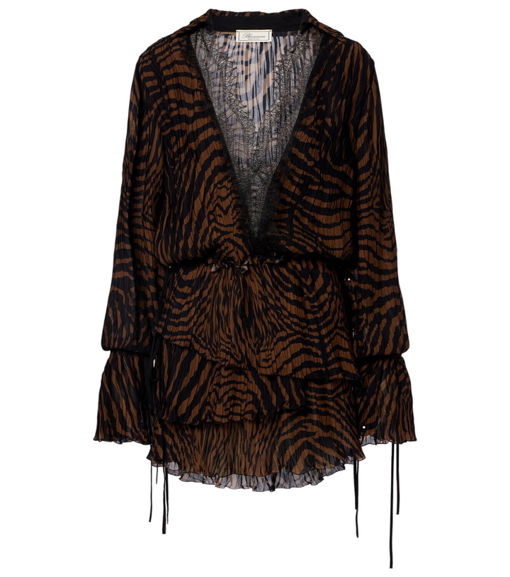 Photo: Blumarine Zebra-print chiffon mini dress