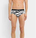 TOM FORD - Tiger-Print Stretch-Cotton Briefs - White