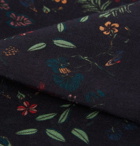 Paul Smith - Floral-Print Cotton-Voile Pocket Square - Men - Navy