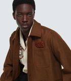 Bode - Brooch wool shirt jacket