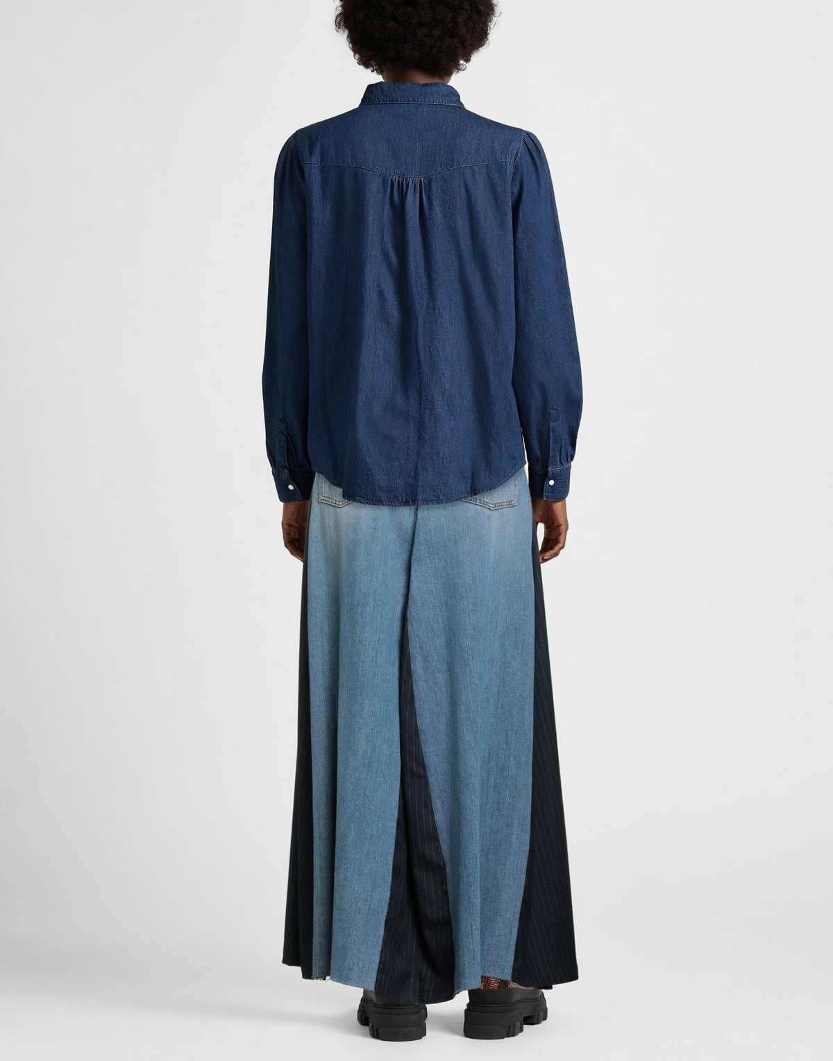 Manila Grace Womens Denim skirt in Blue