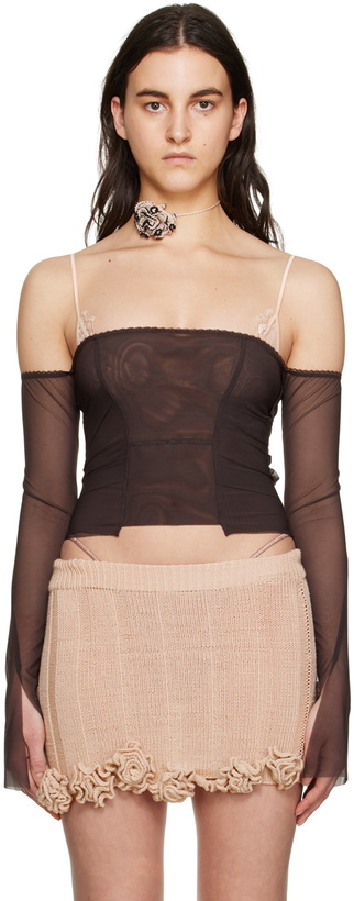 Photo: nastyamasha SSENSE Exclusive Brown Long Sleeve T-Shirt