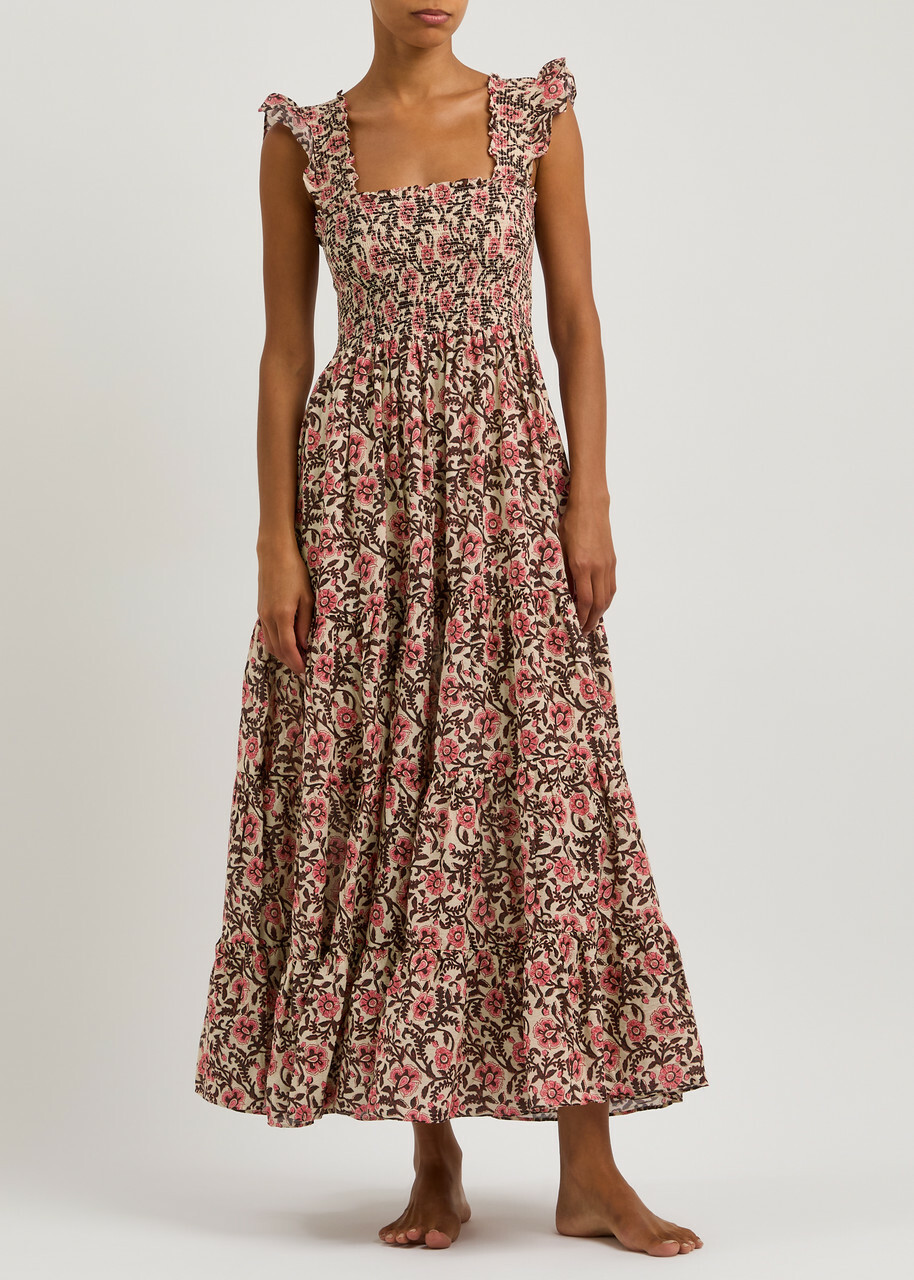 Rixo Kendall Floral-print Cotton Maxi Dress Pink Rixo