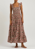 Rixo Kendall Floral-print Cotton Maxi Dress Pink