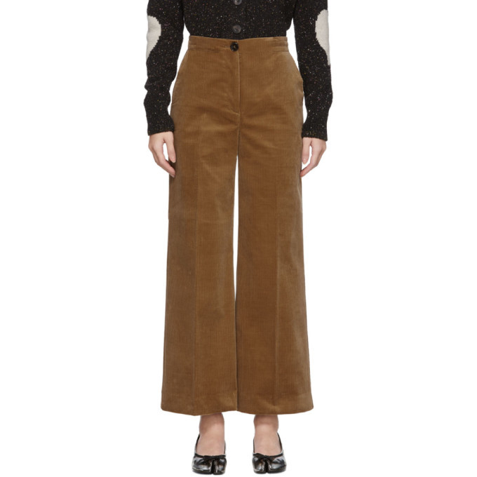 Photo: Alexachung Brown Corduroy Wide-Leg Trousers