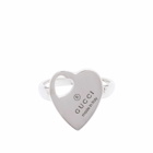 Gucci Women's Trademark Heart Ring in Silver