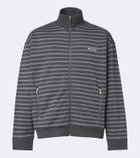 Miu Miu Striped oversized cotton fleece sweatshirt