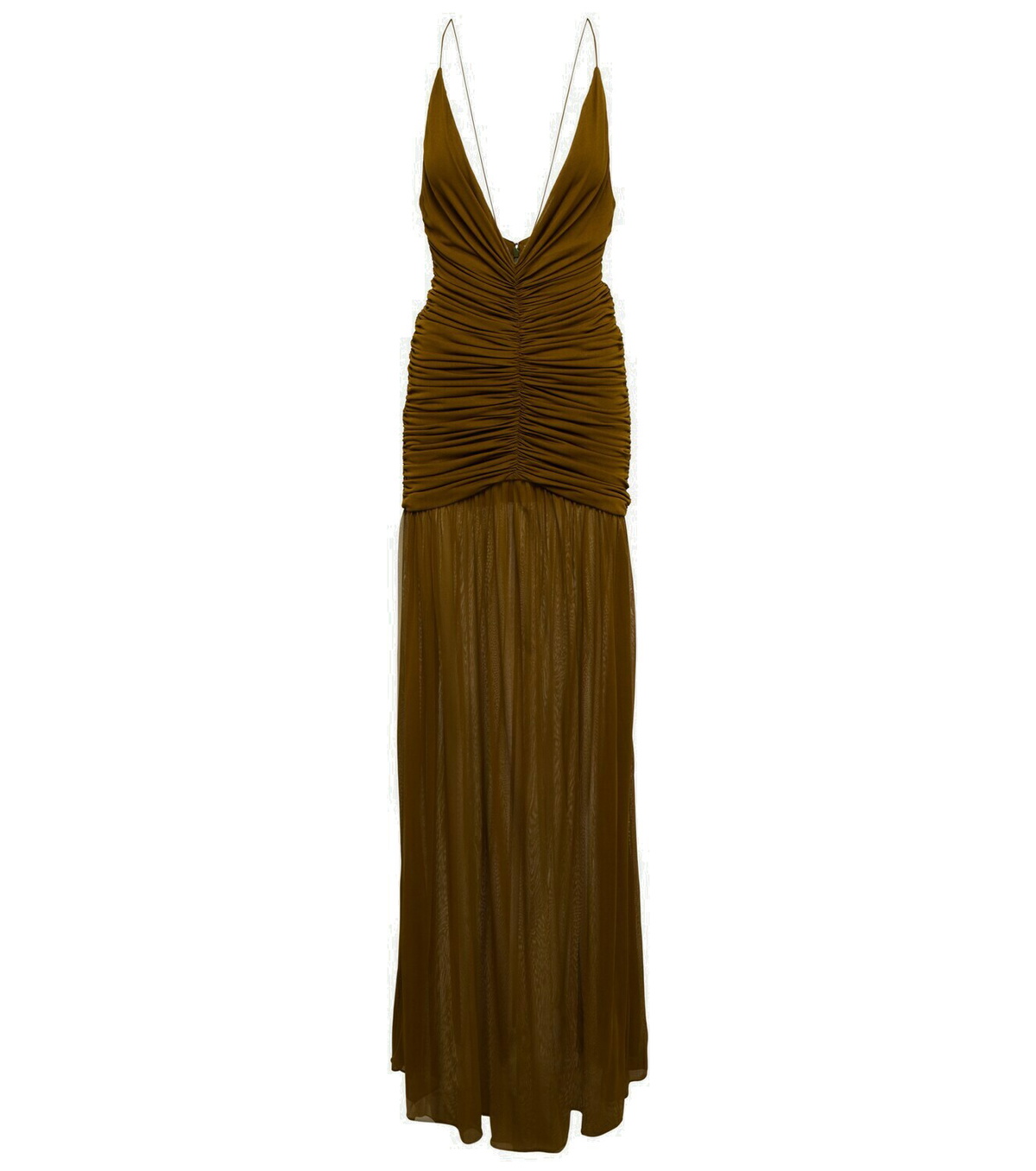 Saint Laurent - Ruched deep V-neck gown Saint Laurent