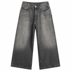 BEAMS Men's Balloon Wide Denim Jeans in Black