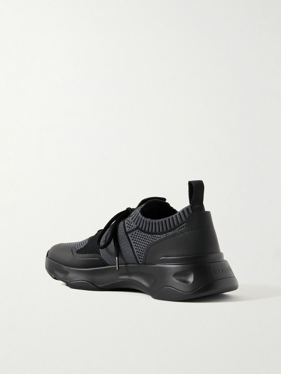 Berluti - Shadow Rubber-Trimmed and Coated Stretch-Knit Sneakers - Gray