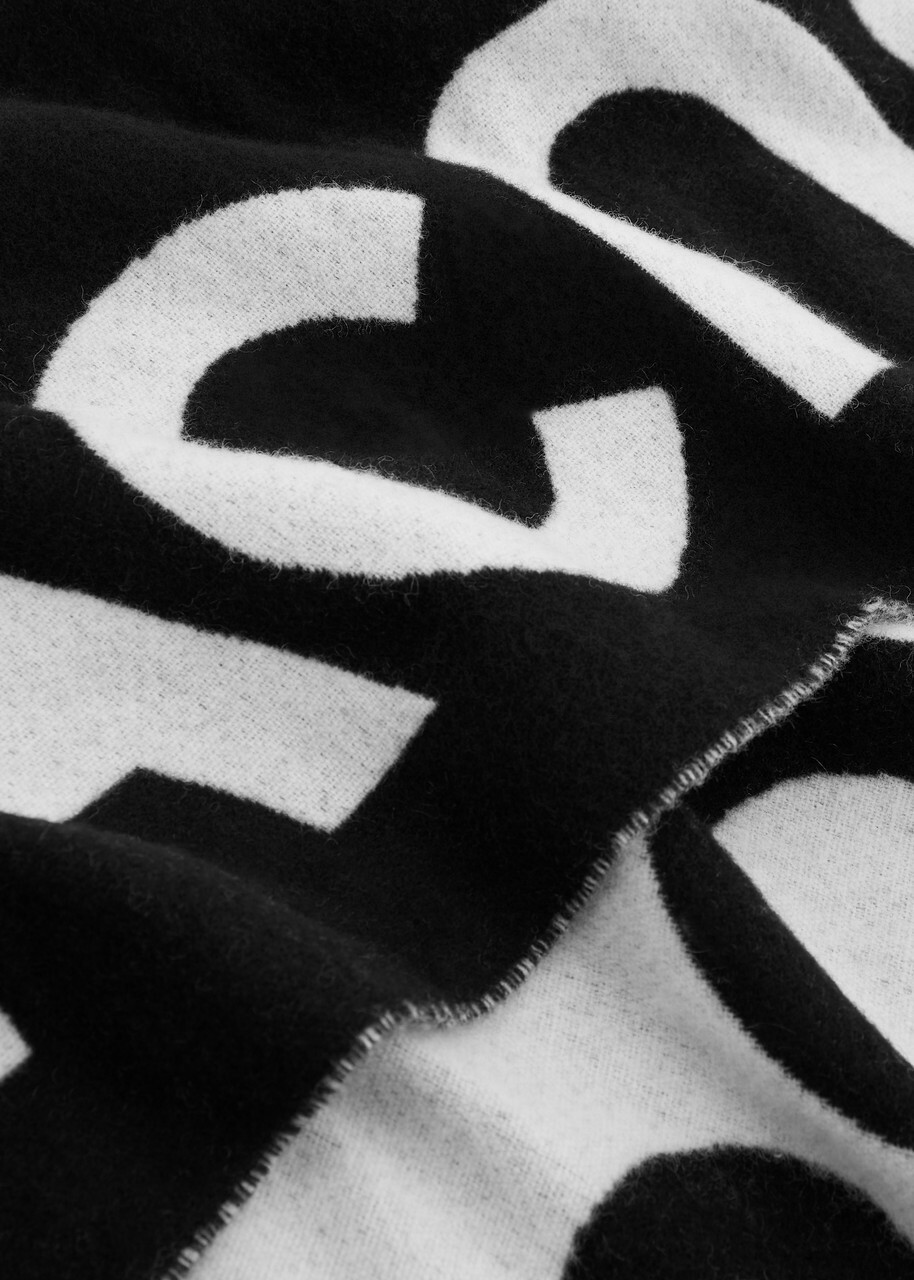 Acne Studios Toronto Logo Wool-blend Scarf - Black And White - One Size