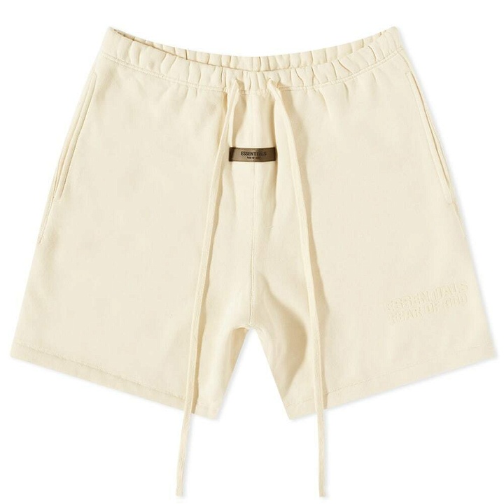 Photo: Fear of God ESSENTIALS Logo Sweat Shorts in Egg Shell