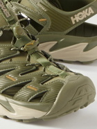 Hoka One One - SKY Hopara Faux Leather and Neoprene Hiking Shoes - Green