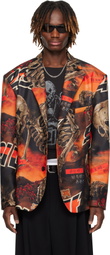 LU'U DAN Black & Orange Slim Jim Blazer