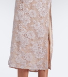 Alessandra Rich Ruffled sequined lace slip dress