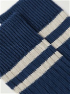 Brunello Cucinelli - Striped Ribbed Cotton Socks - Blue