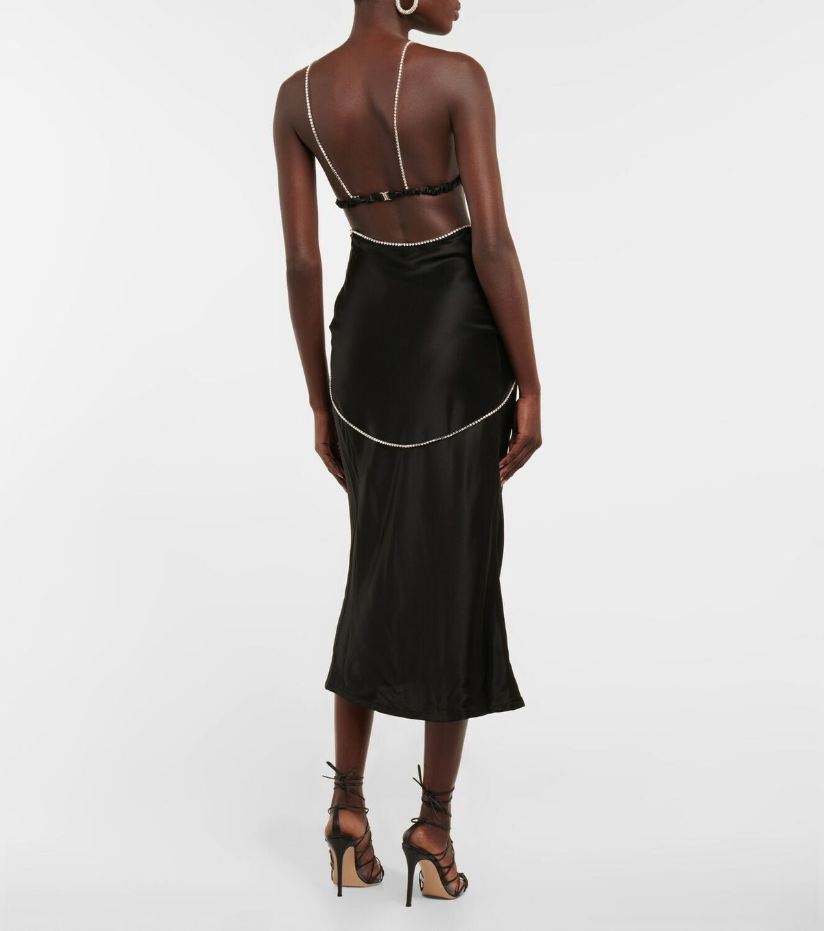 Dodo Bar Or Beatrice embellished silk satin dress