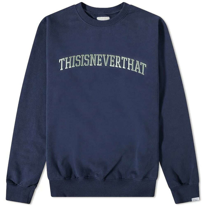 Photo: thisisneverthat Men's Arch Logo Crew Sweat in Navy