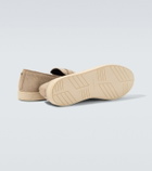 Canali Woven suede-trimmed penny loafers