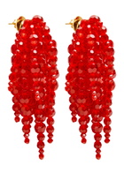 Simone Rocha Cascading Chandelier Beaded Drop Earrings - Red - One Size