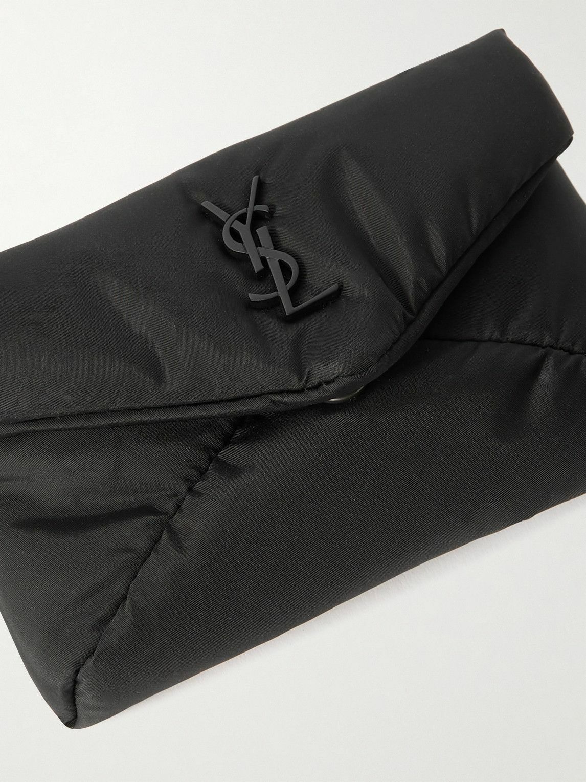 SAINT LAURENT - Cassandre Logo-Appliquéd Leather-Trimmed
