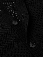 Mr P. - Open-Knit Cotton Cardigan - Black