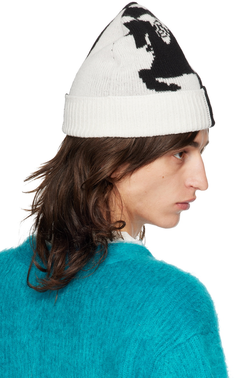 Burberry Black & White EKD Cashmere Beanie Burberry