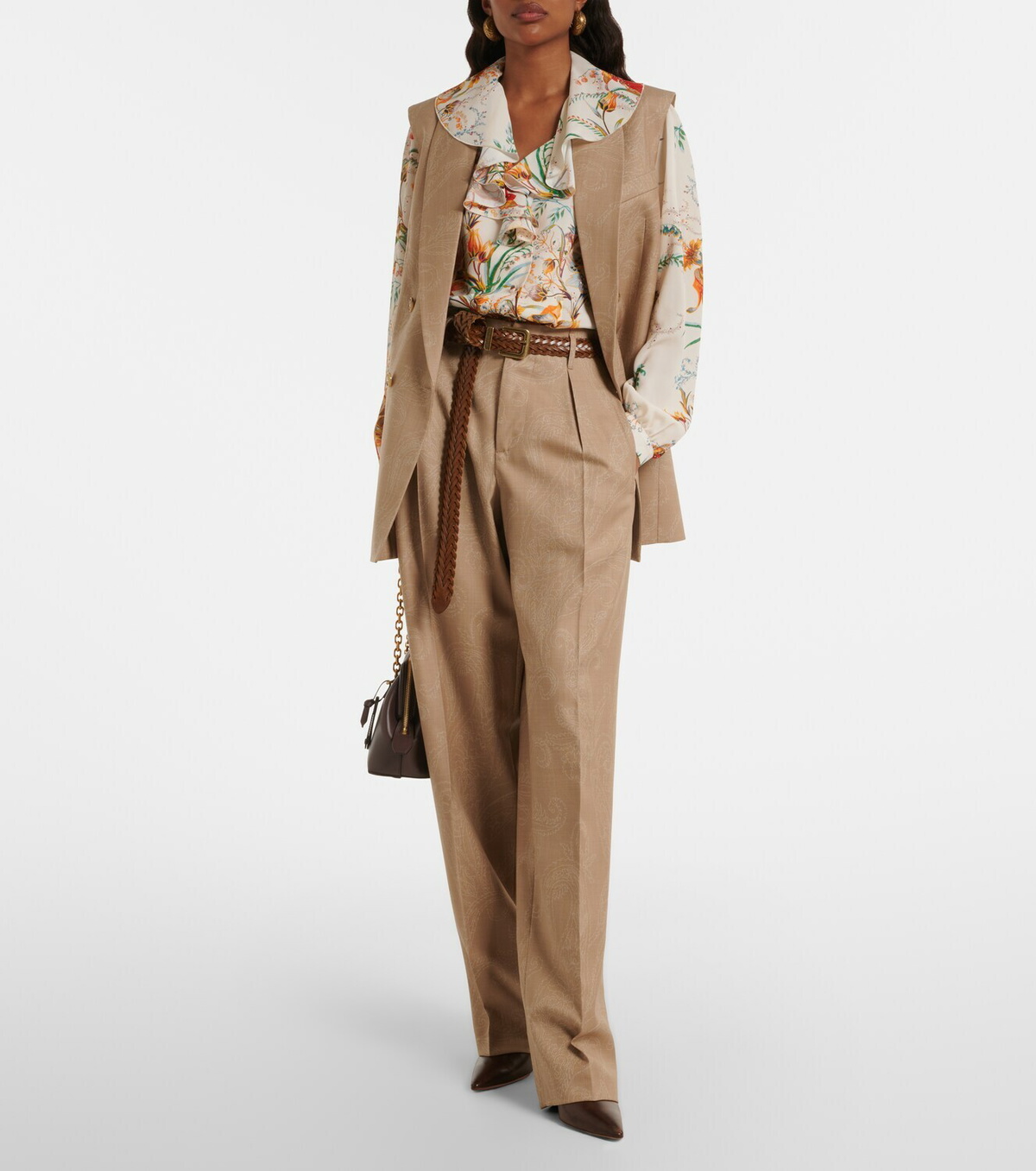 Etro Wool jacquard straight pants