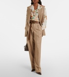 Etro Wool jacquard straight pants